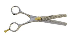 High Quality Hair Cutting Barber Shear Scissors With Gold Fingers Rings 
