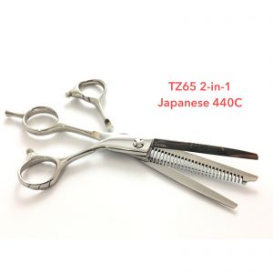 high quality 2-in-1 Stainless Steel barber hair cutting thinning tool and hair dressing scissor 