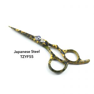 Professional Stylist Shears - Black & Yellow w/ Floral Design